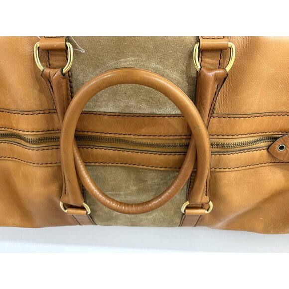 Vintage Christian Dior Leather & Suede Logo Duffel Weekender Bag - Picture 4 of 7